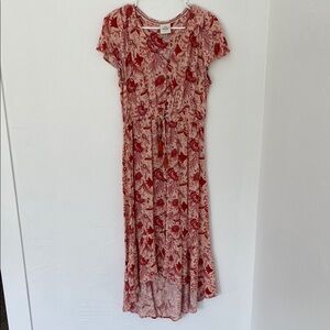 Knox Rose Red Floral High Low Dress